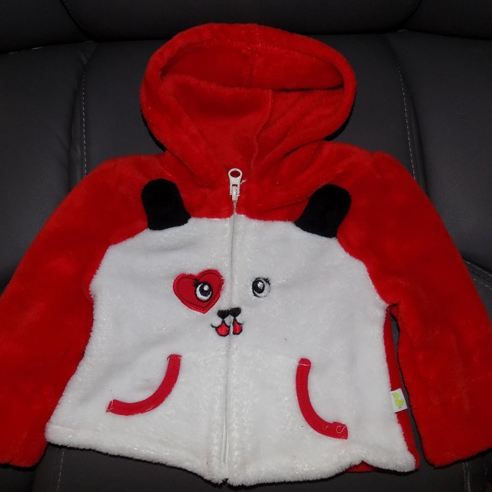 Duck Duck Goose Red Dog Hooded Jacket Size 6/9 Mon